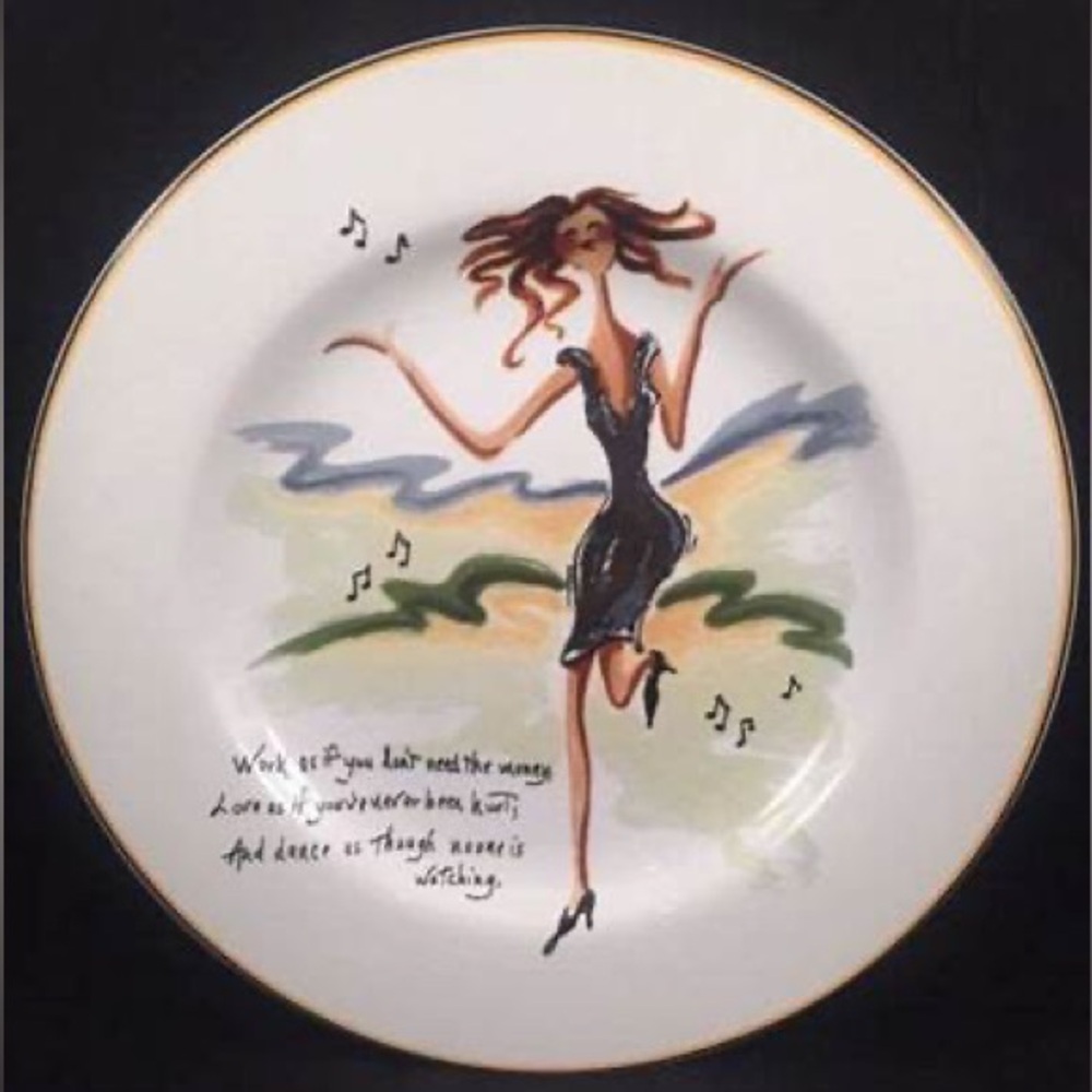 🆕 Sakura Chic 4pc Glamour Fashion Illustration Ceramic Porcelain Plates Set - Picture 6 of 8